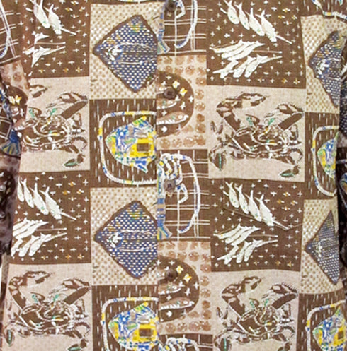 Go Barefoot Mens Hawaii Kai Ocean Peached Cotton Shirt